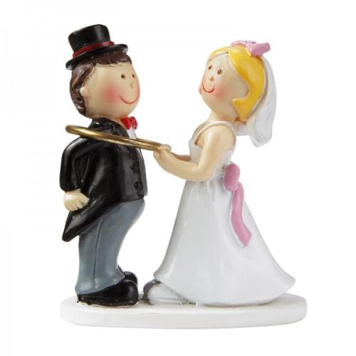 Die süße Tischdeko - Hochzeitspaar mit Trauring - Brautpaar mit Ehering - ca.5 cm