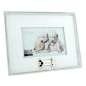 Preview: Bilderrahmen "Bone" mit versilbertem Knochen in weiss 10 x15 cm