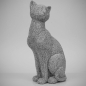 Preview: Sitzende Katze als Dekofigur mit Diamanteffekt
