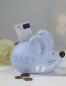 Preview: Keramik Spardose Maus mit Aufschrift Baby - Ein paar Mäuse zur Geburt eines Jungen - Hellblau - Taufgeschenk