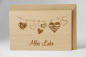 Preview: Glückwunschkarte aus Holz "Alles Liebe", Holzgrußkarte faltbar