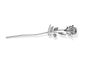 Preview: Silberrose mit 3 Kristallen 30 cm - Rose aus Silber - Versilberte Rose