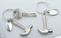 Preview: Gilde Schlüsselanhänger Du bist der Hammer - Metall Hammer am Schlüsselring