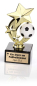 Preview: Der Sternenpreis Fußball, Fußballtrophäe Gold, Ehrepreis auf Marmor Sockel incl. Gravur - Fußball Pokal
