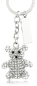 Preview: Der wunderschöne Strass Schlüsselanhänger Teddy  mit Gravurplatte!