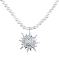 Preview: Wunderschöne Perlenkette mit Strass Silberanhänger, Trachtenkette, Kette mit Sonne