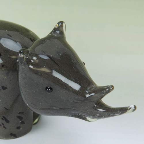 Preview: Der massive Glas Briefbeschwerer Nashorn,Rhinozeros - Mundgeblasen
