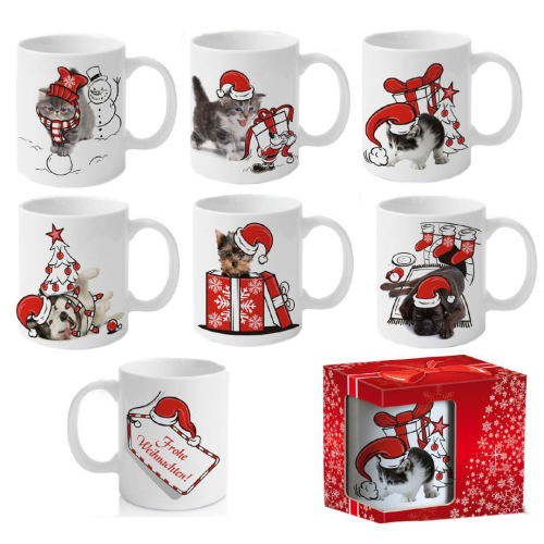 Der schöne Kaffeebecher mit tierischem Weihnachtsmotiv - Weihnachtstasse