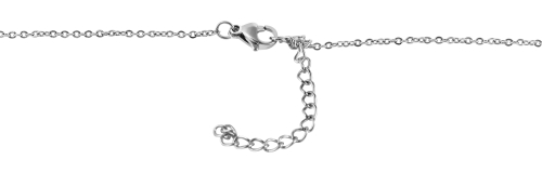 Damenhalskette Priscilla mit großem Strass Stein silber 45+5 cm