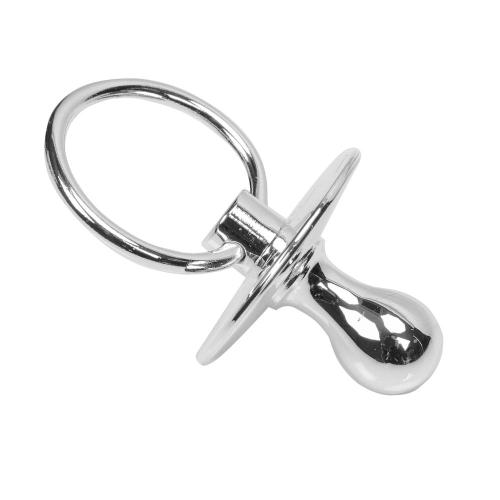 Der versilberte Baby Schnuller mit Gravurfelder für Name und Datum