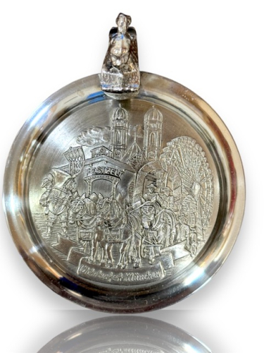Der bayerische Biergartendeckel Oktoberfest München, Zinndeckel Modell Oktoberfest für Ihr Weißbierglas