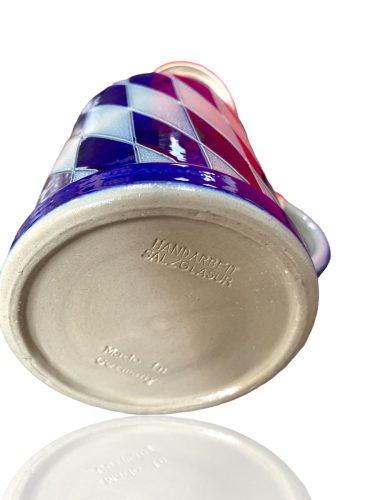 Preview: Der bayerische Bierkrug mit Zinndeckel und Raute - Salzglasur-Krug