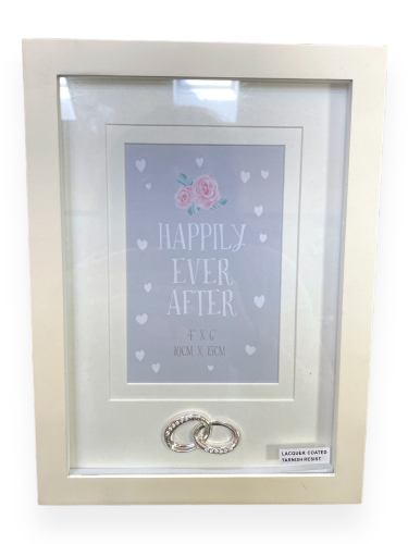 Fotorahmen MDF mit Silber Ringen und Passepartout 10 x 15 cm