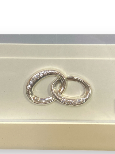 Preview: Fotorahmen MDF mit Silber Ringen und Passepartout 10 x 15 cm