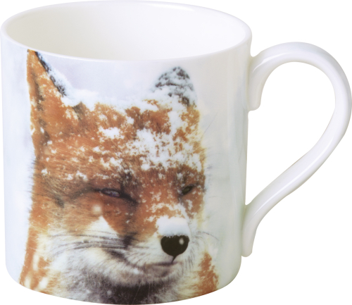 Kaffeebecher, Weihnachten, Winter Fuchs Porzellantasse, Bone China Winter Fox