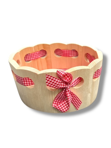 Preview: Holzwanne mit Band - Semmel - Brötchenkorb - Fichtenwanne