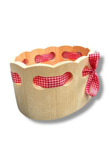 Preview: Holzwanne mit Band - Semmel - Brötchenkorb - Fichtenwanne