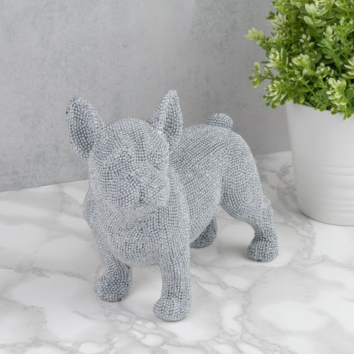 Preview: Stehende Bulldogge Metallic Finish - Hundefigur aus der Luxus Living Serie
