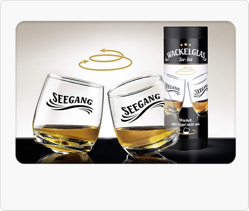 Gläserset SEEGANG, Wackelglas, Whiskybecher im 2-er Set