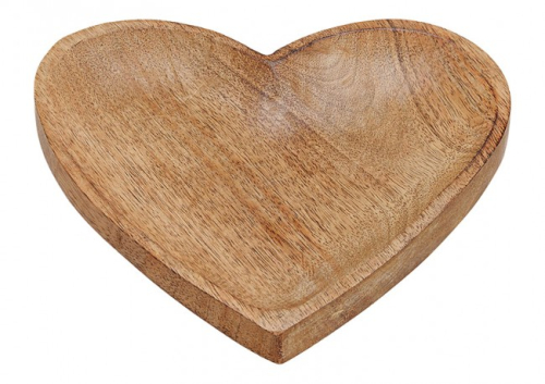 Teller in Herzform aus Mangoholz - Holzschale Holzherz