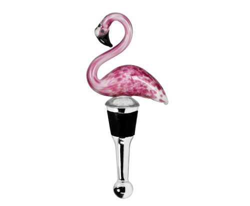 Flaschenverschluss Flamingo für Champagner, Wein und Sekt, Muranoglas