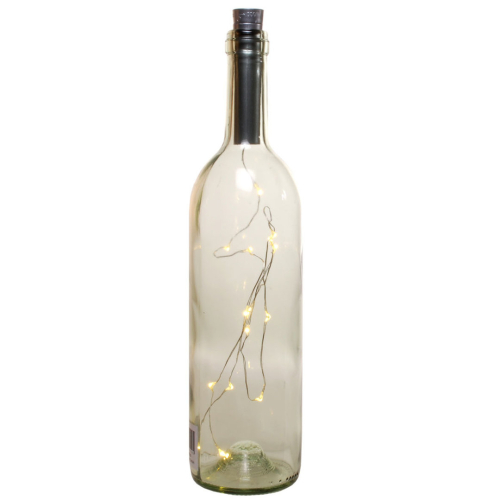 Flasche mit LED Licht ca 31 cm Höhe für Batteriebetrieb