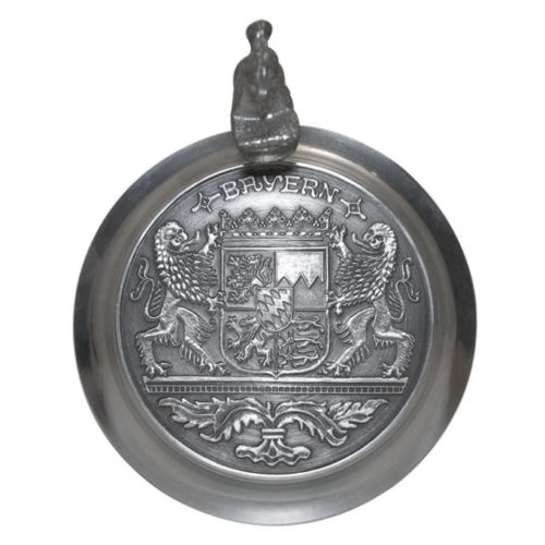 Preview: Der bayerische Biergartendeckel, Zinndeckel  Modell Bayern für Ihr Weißbierglas! TOP