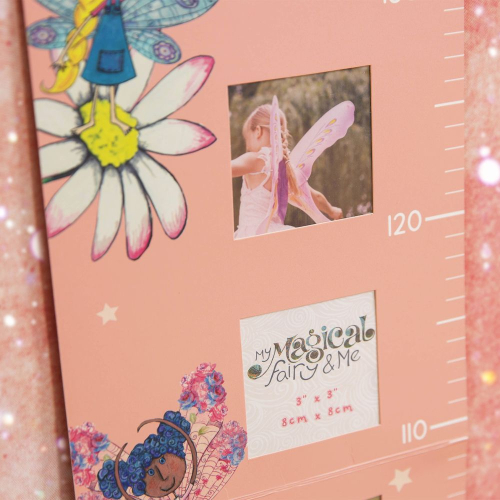 Preview: Größenskala für kleine Feenprinzessinnen - Kindermessleiste für 6 Fotos