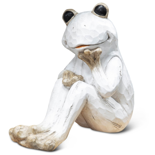 Der sitzende Gartenfrosch in Steinoptik,Frosch als Gartendekoration - Dekofigur Froggy