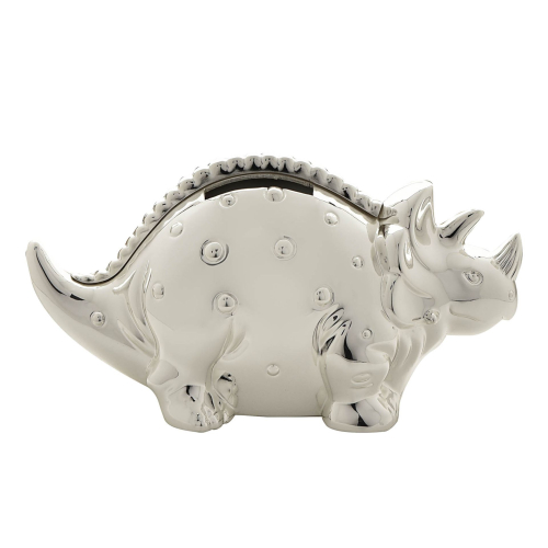Die schöne Dinosaurier Spardose aus versilbertem Material