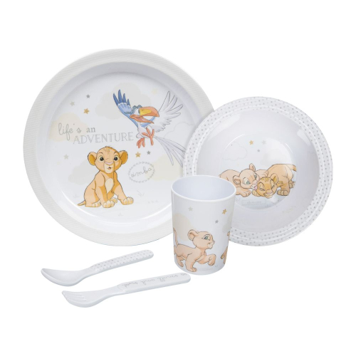 Disney Frühstückset 5 teilig - Melamin - Disney Magical Geschenk-Set Simba