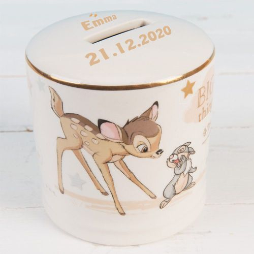 Spardose Disney Bambi mit Name und Datum