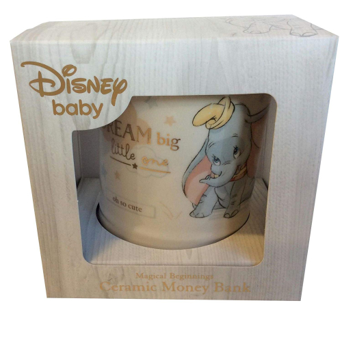 Preview: Dumbo Spardose von Disney mit Name und Datum
