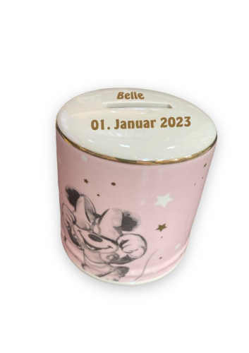 Spardose Disney Minnie Maus  Keramik -  Mit Name und Datum