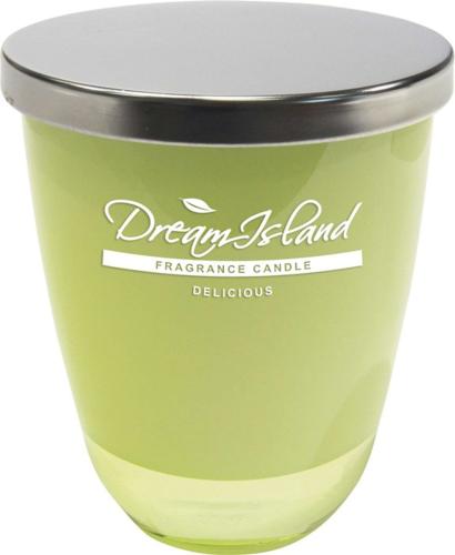 Dream Island  - die Traum-Duftkerze "Delicious"  mit Deckel in Grün