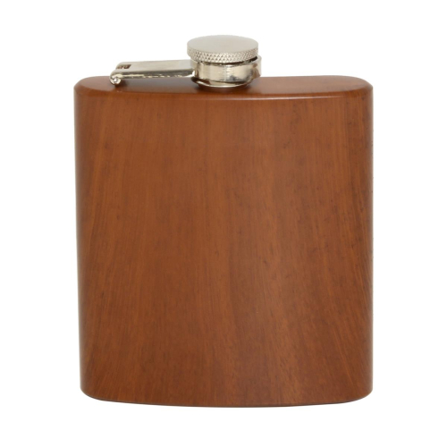 Der cooler Edelstahlflachmann in Holzoptik