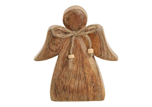 Engel aus Mangoholz 13x15x2 cm