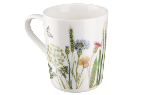Preview: Espresso-Set - 4tlg Tasse + Teller - Wild Flowers - Porzellan