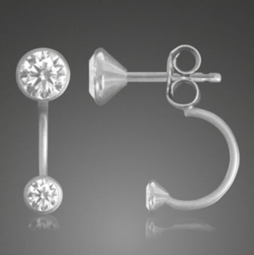 Die besonderen Ohrstecker mit doppel Zirkonia - Echt Silber 925