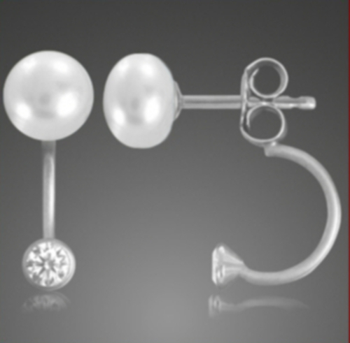 Die besonderen Ohrstecker mit Perle und Zirkonia- Echt Silber 925