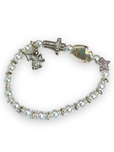 Geschenkset zur Taufe für Mädchen - Rosa - Taufengel und Armband