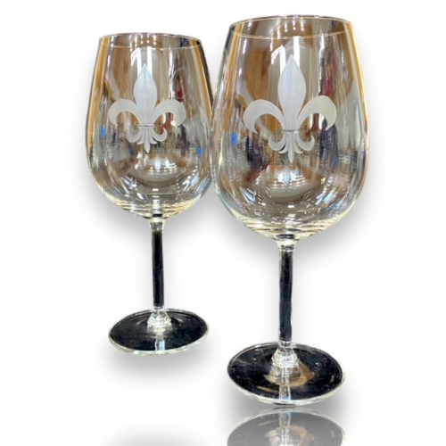 2-teiliges Gläser Set Bouquet XXL Rotweingläser mit Hand gravierter Lilie