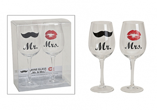 Preview: Weingläser im Set Mr. & Mrs. - Gläserset zur Hochzeit