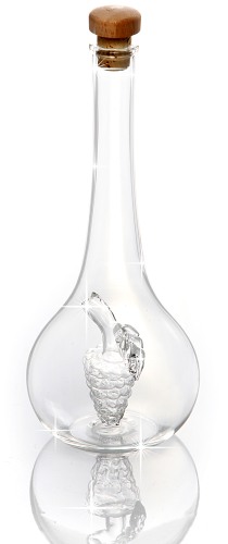 Glaskaraffe mit eingearbeiteter Weintraube, mundgeblasen
