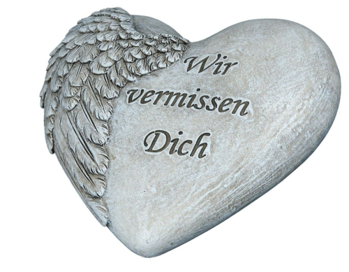 Preview: Gedenkherz mit Spruch, Spruchherz, Grabherz, Trauerherz