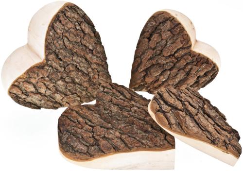 Herz aus Holz mit Rinde 20 cm - XL - Rindenherz mit Liebesgravur