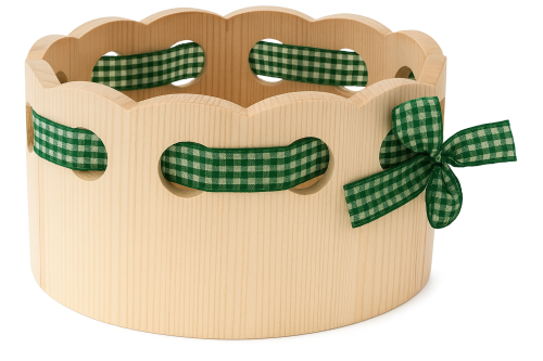 Preview: Holzwanne mit Band - Semmel - Brötchenkorb - Fichtenwanne