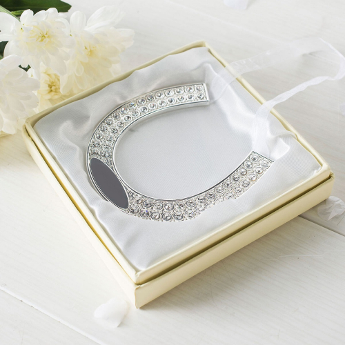 Preview: Das versilberte Hufeisen mit Kristallen inkl. Gravur