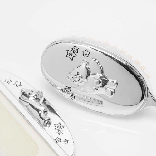 Das silberne Geschenkset Babys Kamm und Bürste - Taufgeschenk