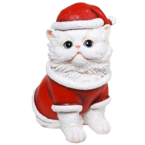 Die süße Weihnachtskatze im Nikolauskostüm  - Weihnachtsdeko